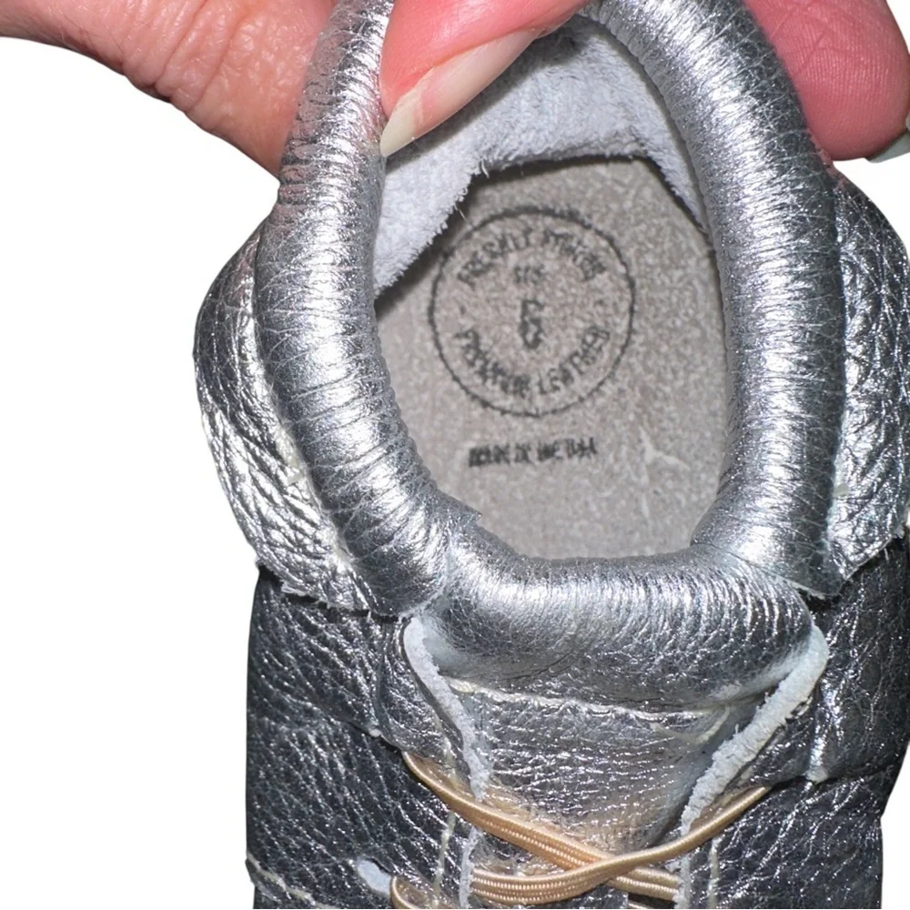 Freshly Picked Silver Baby Moccasins